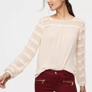 LOFT Apricot Cream Blush Blouse
